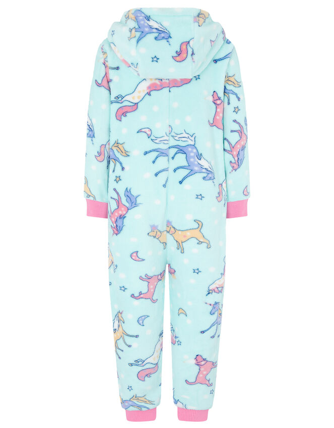 Unicorn Sleepsuit with Recycled Fabric, Blue (AQUA), large