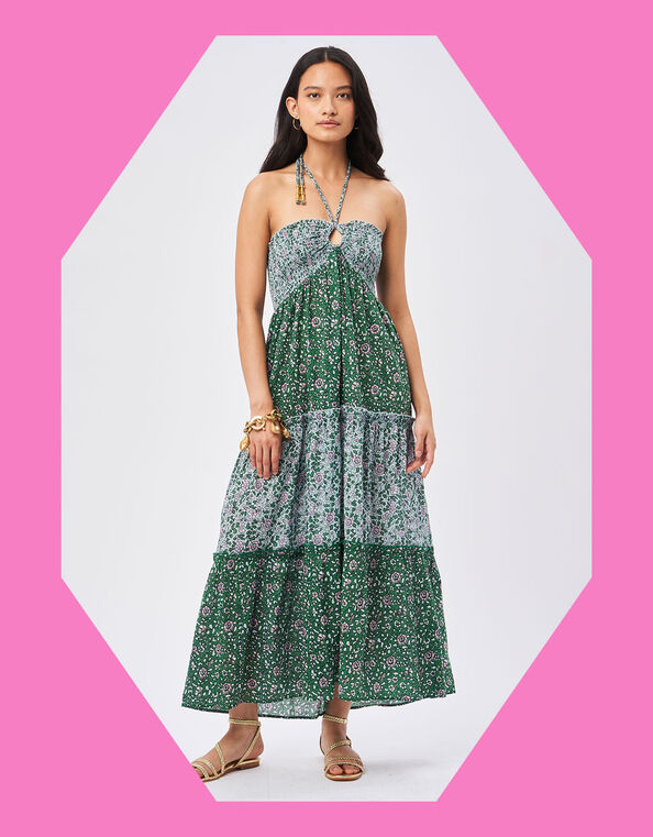 Petite Mendigote Floral Midi Dress, Green (GREEN), large