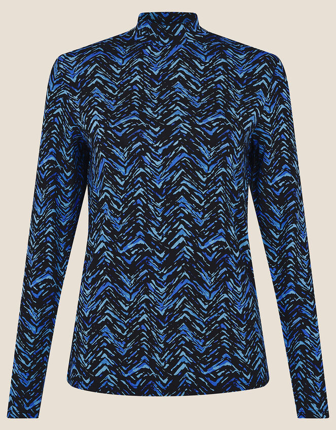 Cora Printed Jersey Top, Teal (TEAL), large