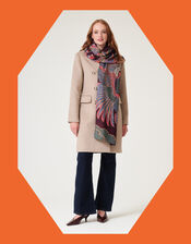 One Hundred Scarf Crane Print Lightweight Scarf, , large