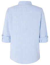 Jamie Textured Shirt in Pure Cotton, Blue (BLUE), large