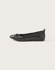 Leather Ballet Flats, Black (BLACK), large