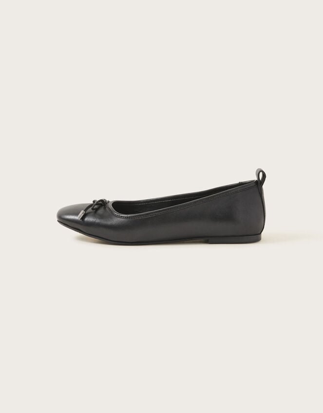 Leather Ballet Flats, Black (BLACK), large