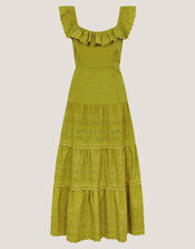 Lucy Broderie Dress, Green (GREEN), large