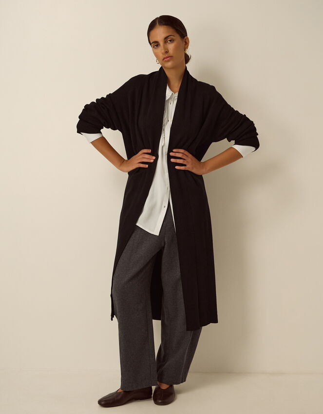Sadie Knit Longline Cardigan, Black (BLACK), large