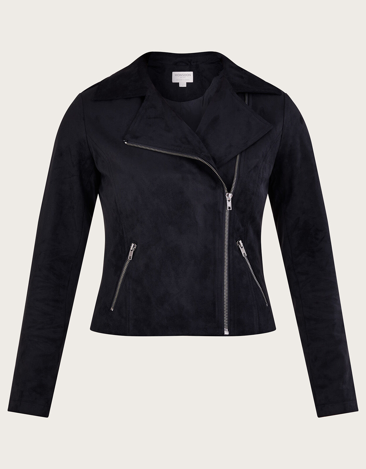 Black biker jacket suede online
