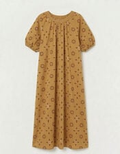 Par & Escala Romance Backless Print Maxi Dress, Camel (CAMEL), large