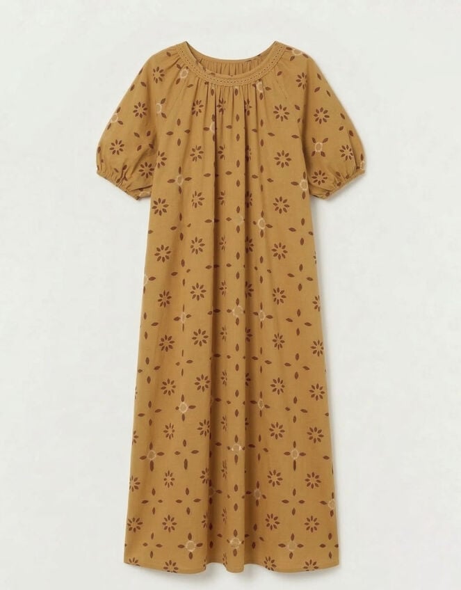 Par & Escala Romance Backless Print Maxi Dress, Camel (CAMEL), large