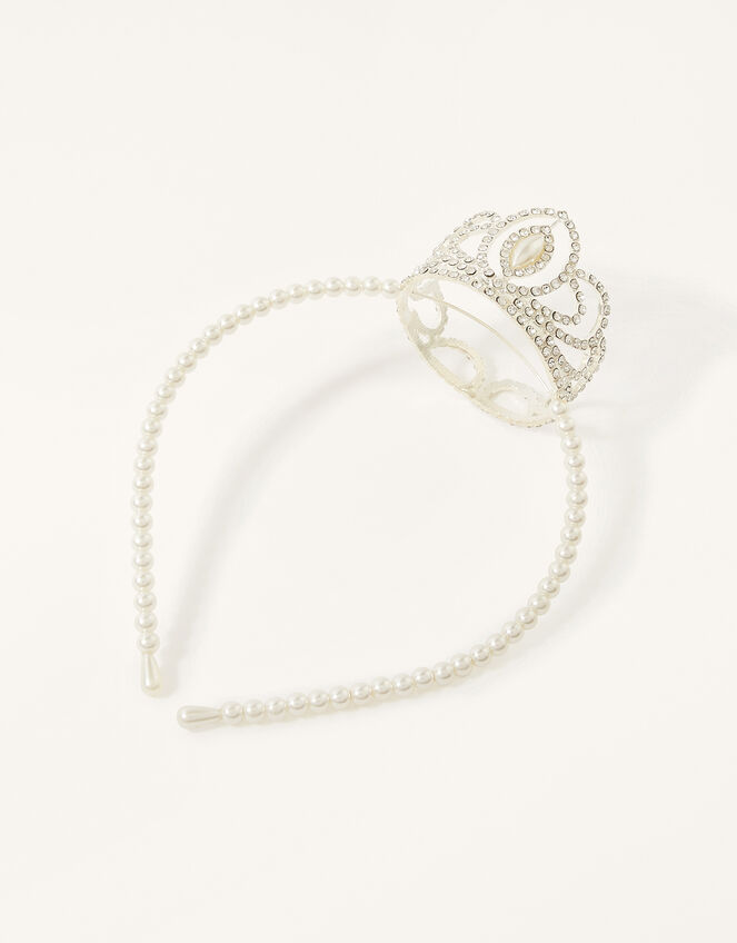 Swirl Pearl Crown Headband, , large