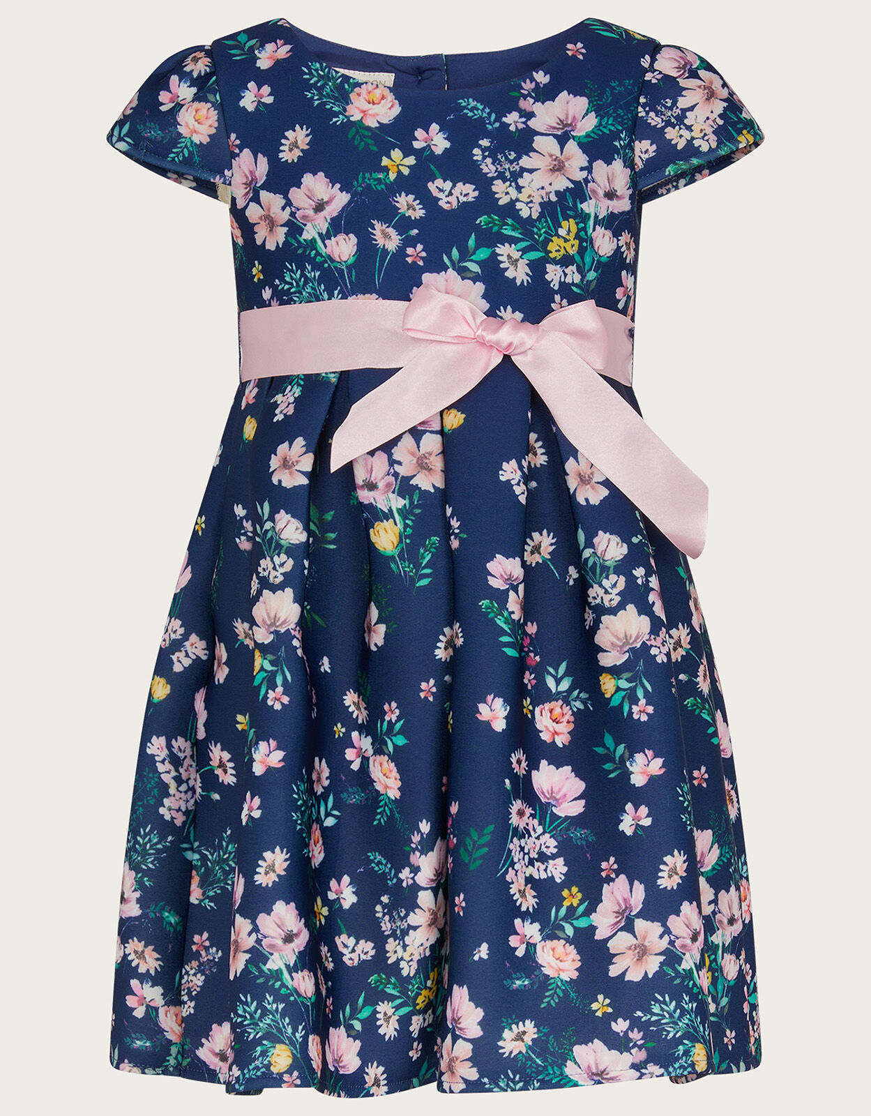 Baby Dita Floral Scuba Dress Blue