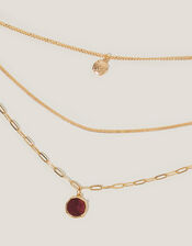 Gemstone Pendant Layered Necklace, , large
