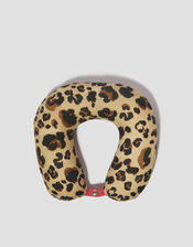 Leopard Print Travel Pillow, Natural (NEUTRAL), large