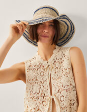 Mona Stripe Straw Sun Hat, , large
