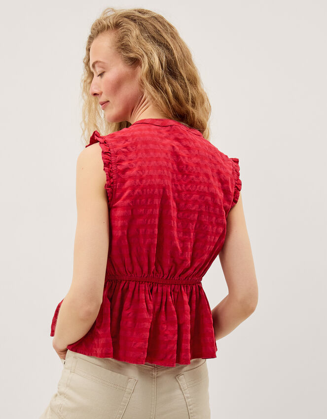 Bea Sleeveless Gingham Frill Top , Pink (PINK), large