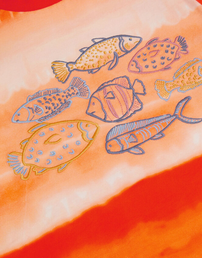 Fish Tie Dye T-Shirt, Orange (ORANGE), large