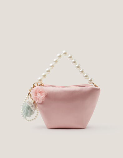Satin Pearl Charm Bag, , large