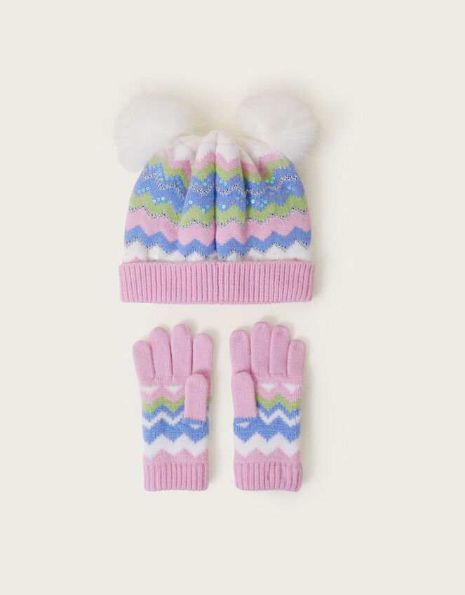 Magical Beanie Hat and Novelty Knit Gloves Set, Multi (MULTI), large