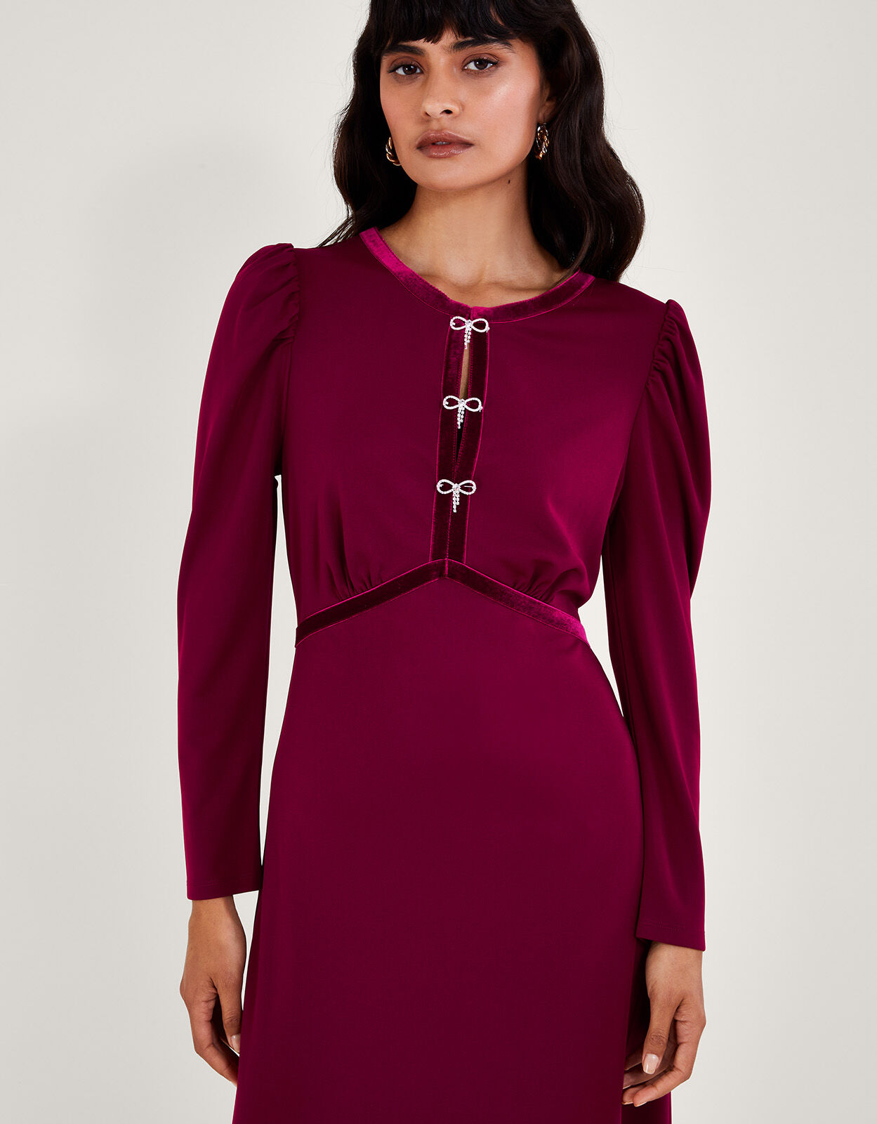 Monsoon burgundy dress deals