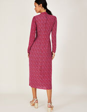 Signy Geometric Print Midi Dress, Red (RED), large