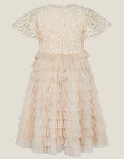 Taylor Daisy Embroidered Party Dress, White (WARM IVORY), large