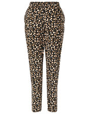 Camillia Animal Print Slim Trousers, Black (BLACK), large
