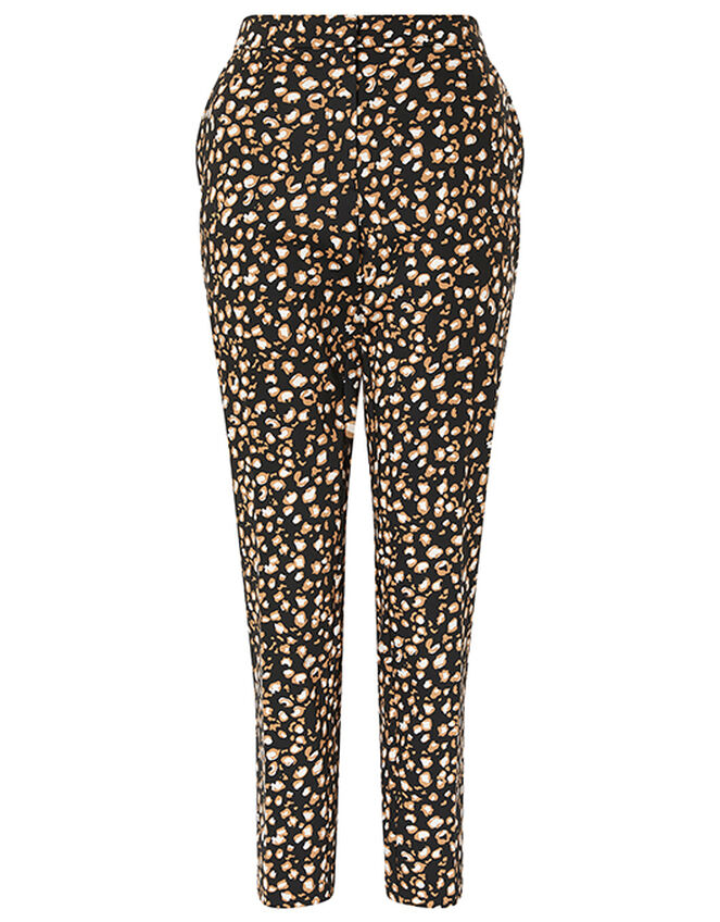 Camillia Animal Print Slim Trousers, Black (BLACK), large