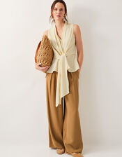 Nina Wide Leg Trousers, Brown (TOBACCO), large