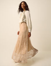 Luna Lace Maxi Skirt, Cream (CREAM), large