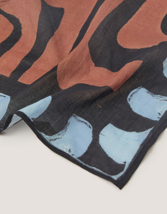Callie Thorpe x Monsoon Wave Print Square Cotton Scarf, , large