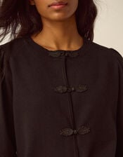 Faye Button Cardigan, Black (BLACK), large