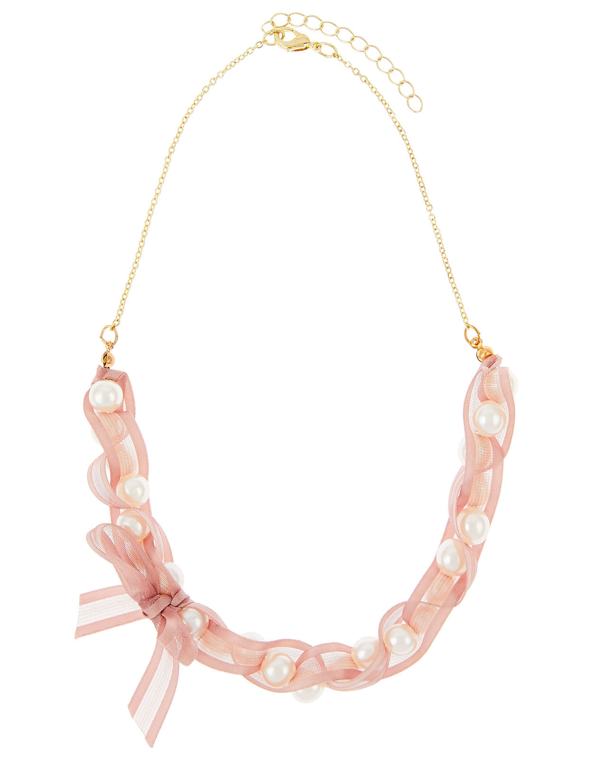 Pearl Ribbon Necklace, , large