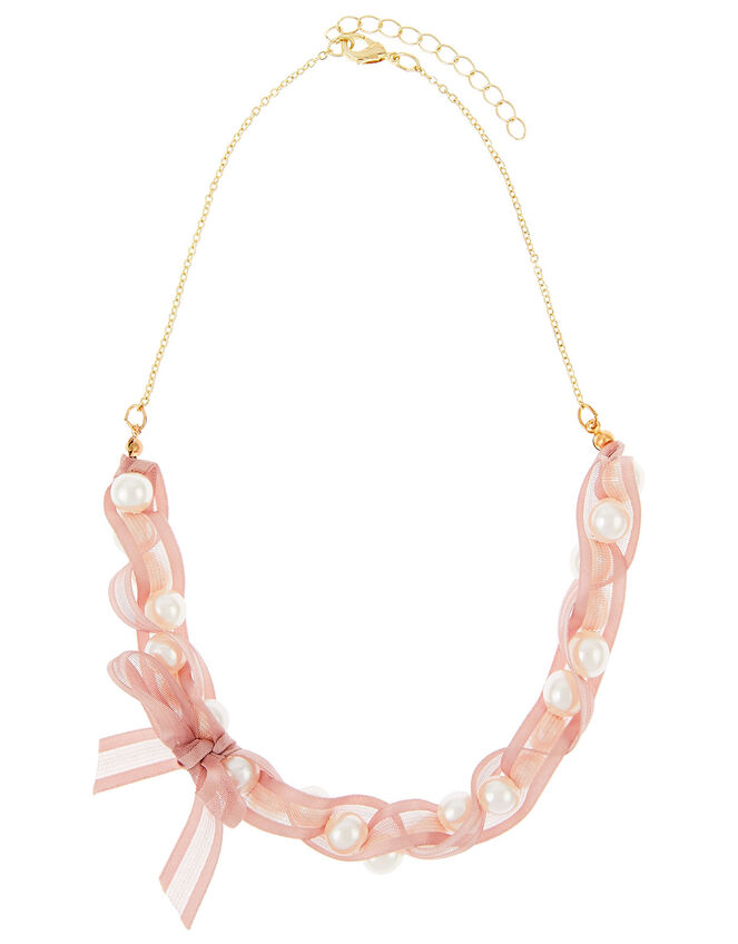 Pearl Ribbon Necklace, , large