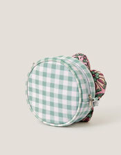 Flower Puff Round Gingham Bag, , large