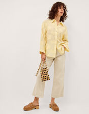 Tyra Floral Jacquard Shirt, Yellow (YELLOW), large
