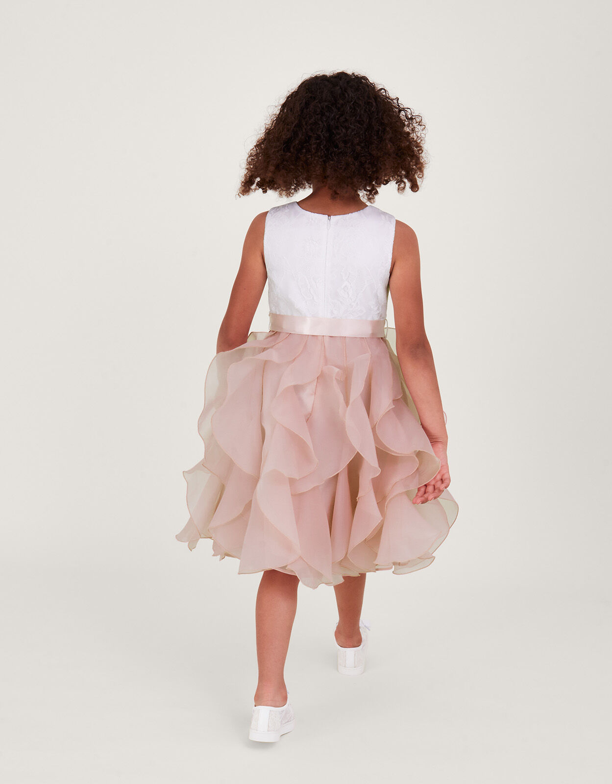 Lace Can Can Ruffle Dress Pink