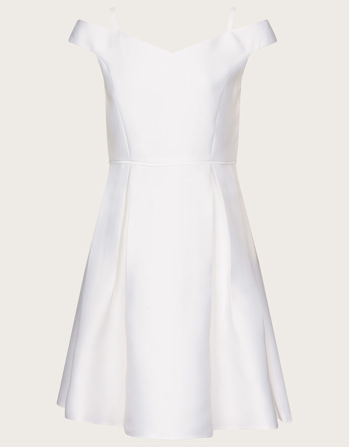 Duchess Twill Bardot Prom Dress Ivory Prom Dresses & Shoes Monsoon UK.