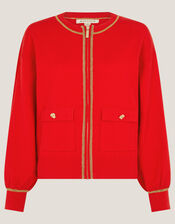 Nolan Knit Bomber Jacket, Red (RED), large