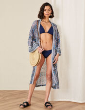 Leighton Geo Print Kimono, Blue (BLUE), large