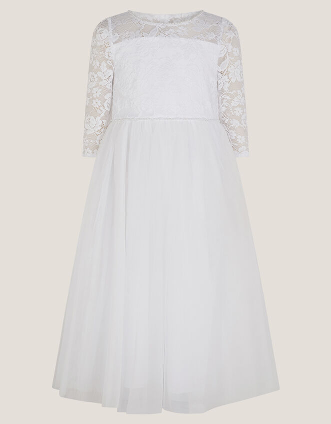 Alberta Rose Lace Communion Dress, White (WHITE), large
