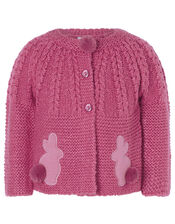 Baby Bunny Chunky Knit Cardigan, Pink (PINK), large