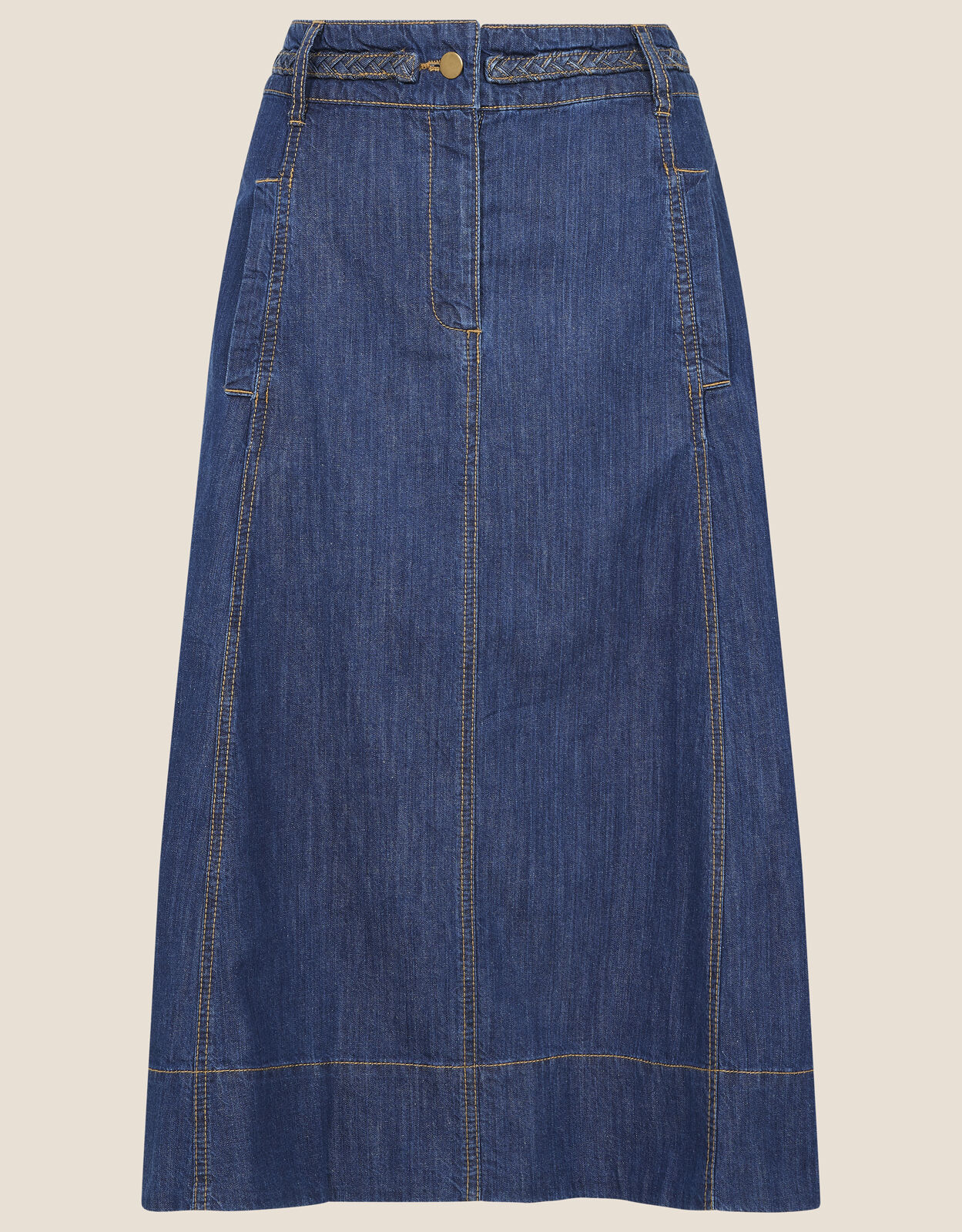 A Line Denim Skirt Blue