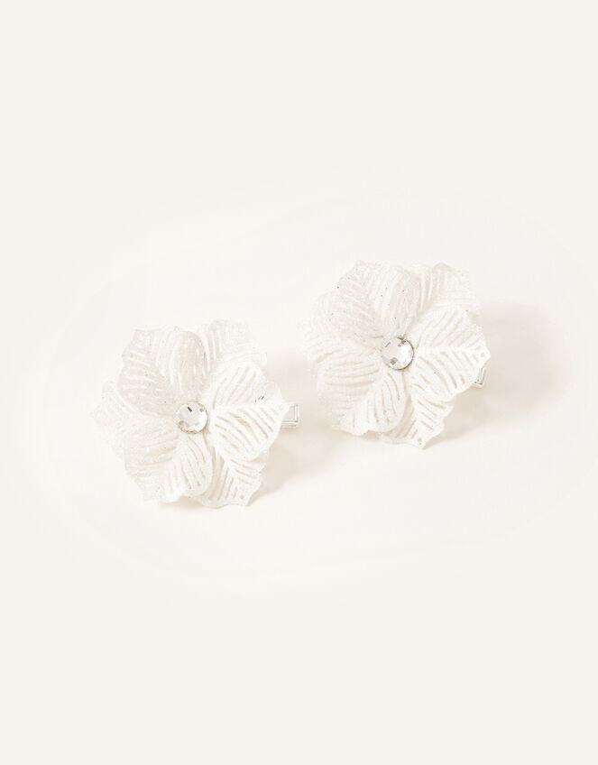Glitter Snowflake Hairclips, , large