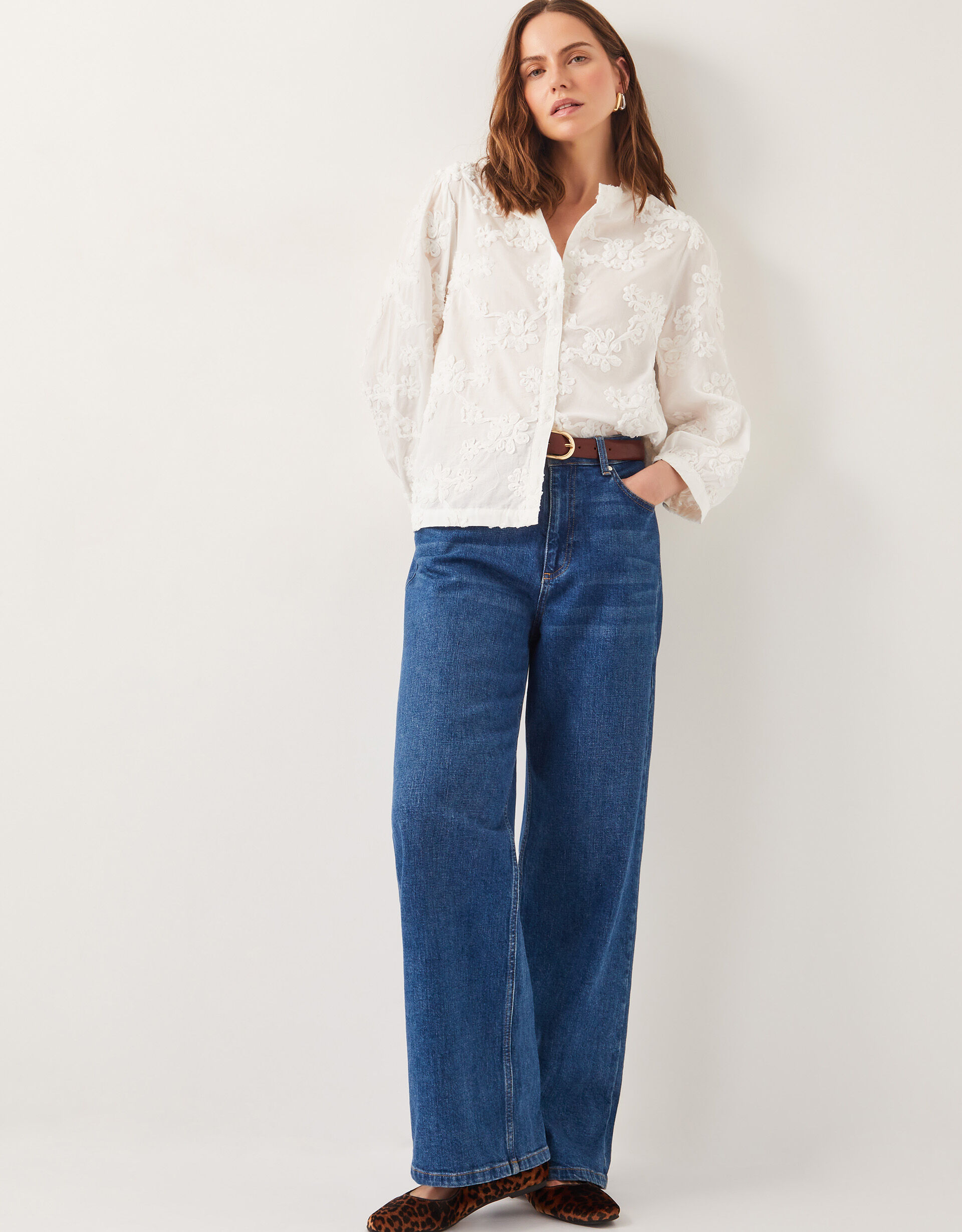 Blair Floral Cornelli Cotton Blouse Ivory Tops & Tshirts Monsoon UK.