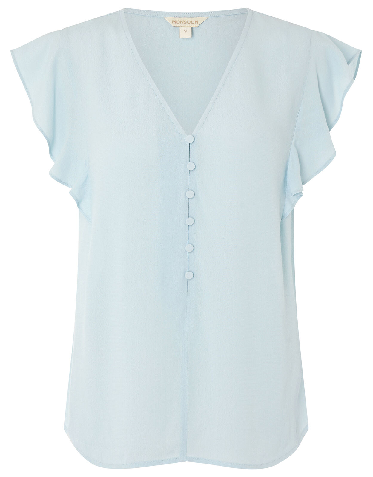 Blue short sleeve blouse clearance