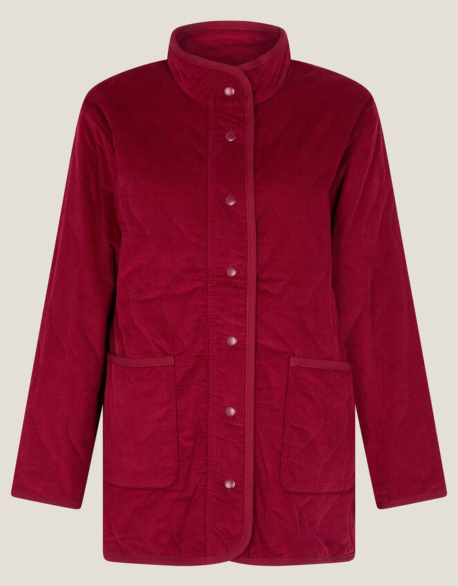 Mandy Corduroy Quilted Jacket, Red (BURGUNDY), large