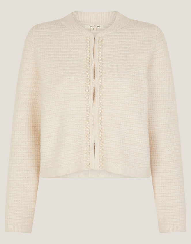 Paula Pearl Embellished Cardigan Ivory