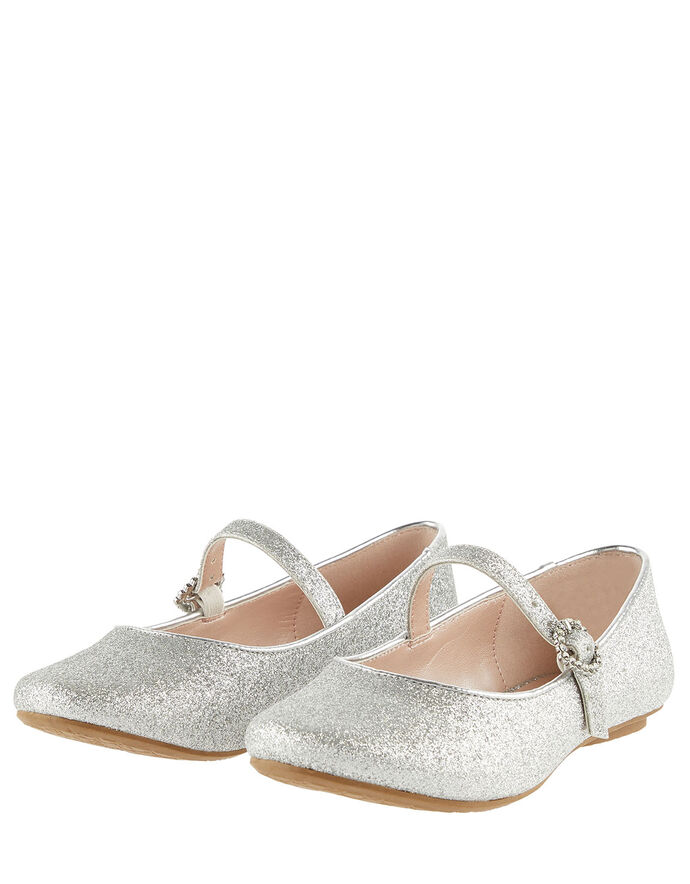 Glitter Ballerina Flats Silver