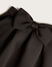Scuba Bow Pleated Skirt , Black (BLACK), large
