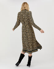 Camillia Printed Shirt Dress in Sustainable Viscose, Black (BLACK), large