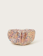 Sequin Embellished Ruched Bag, Pink (PINK), large